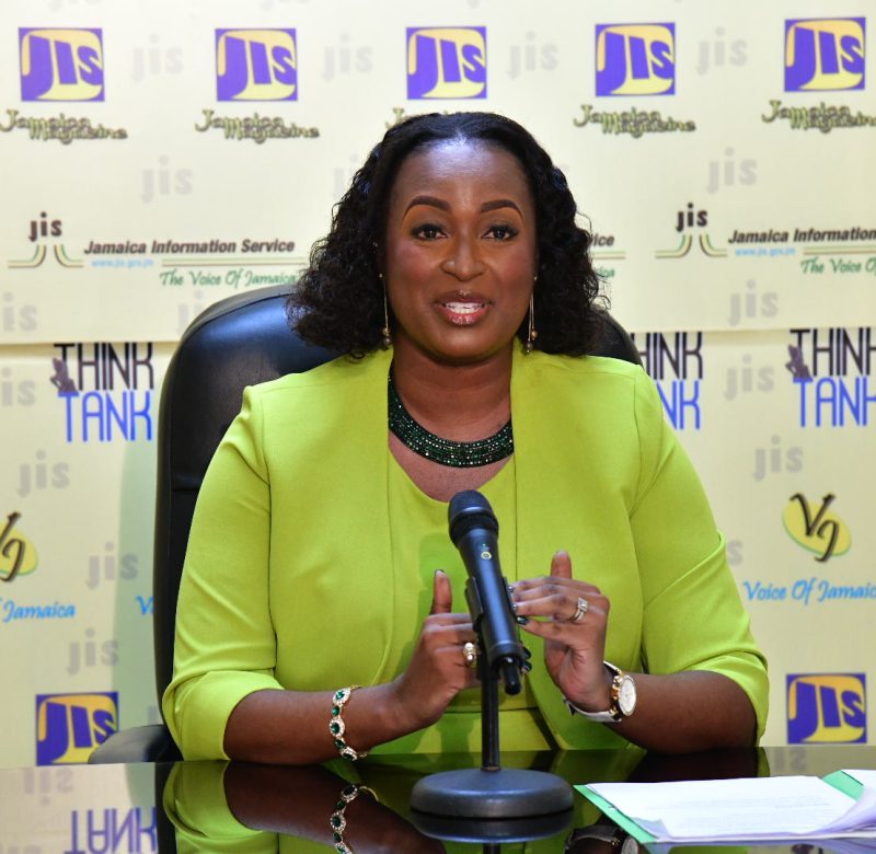 Chief Executive Officer of the Police Civilian Oversight Authority (PCOA), Otarah Byfield Nugent, speaks at a JIS Think Tank on October 3.